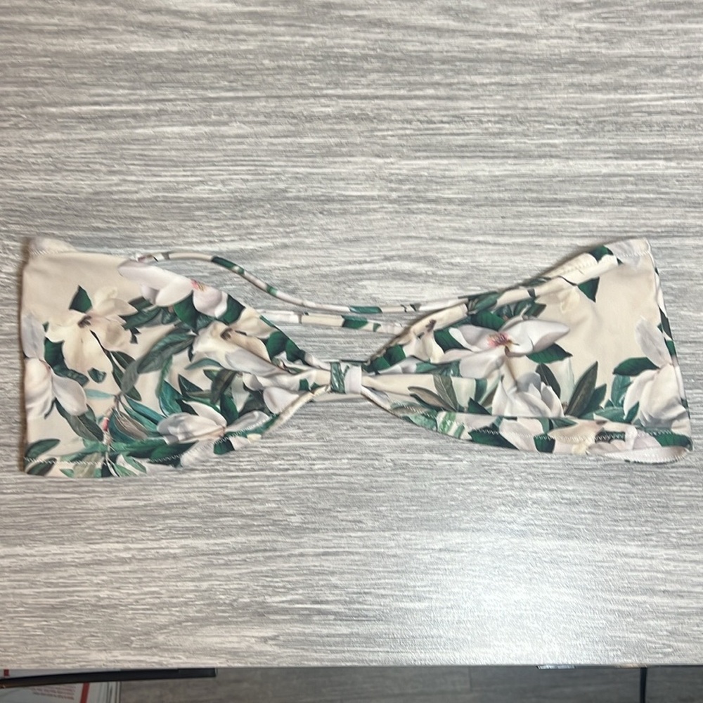 All Saints Esme Alessandra Floral Bandeau Bikini Swim Top Large